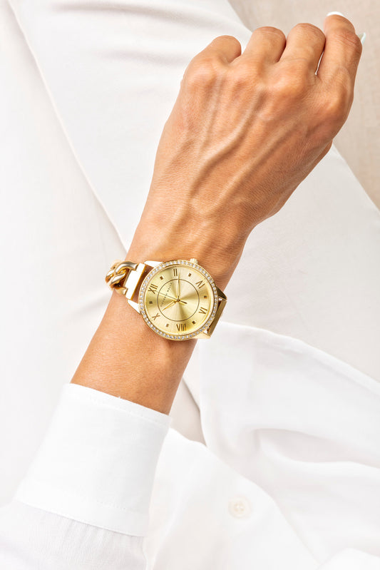 Gold Sunray G-link Watch