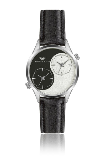 Kadence Black Leather Watch